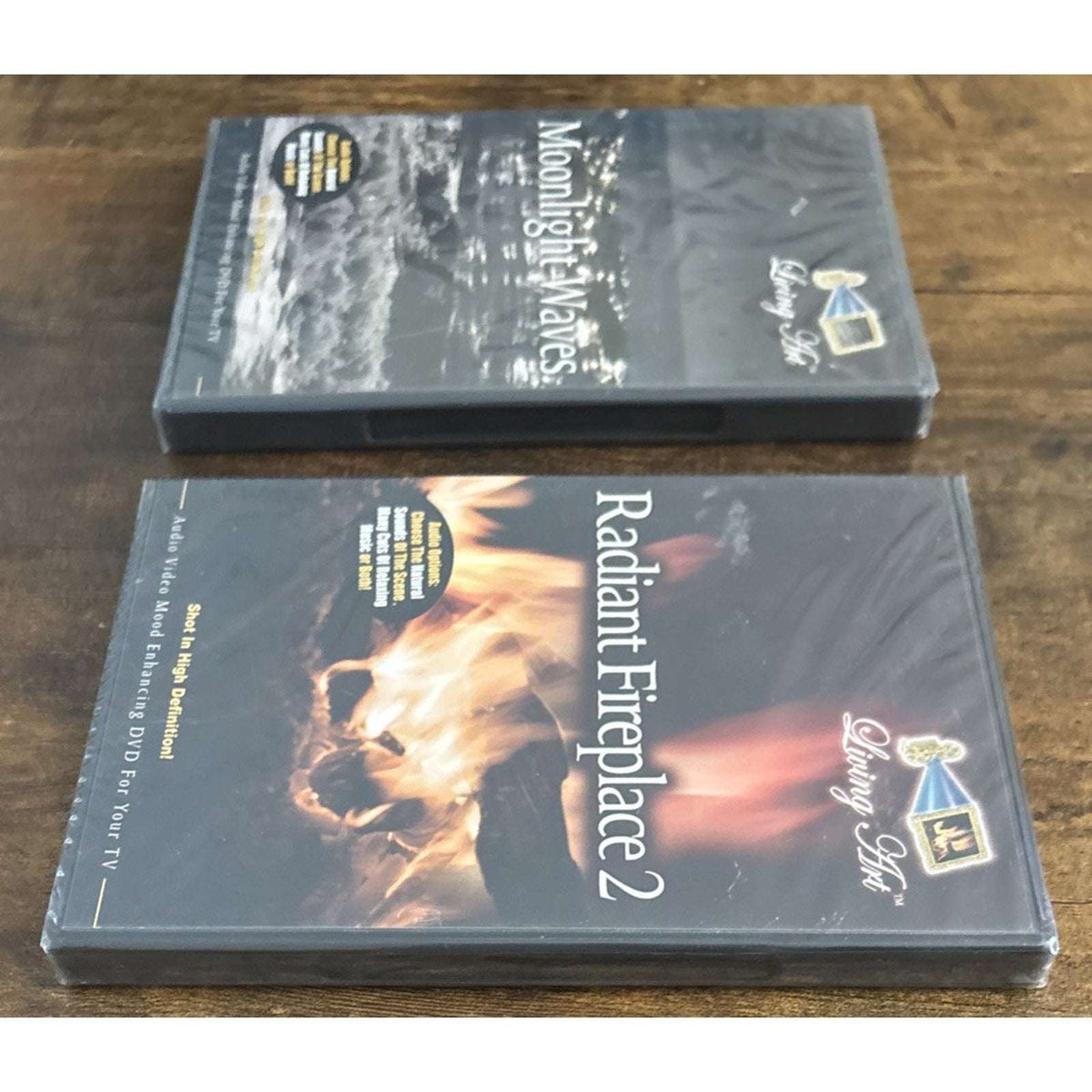 2 New & Sealed Living Art DVDs - Radiant Fireplace 2 & Moonlight Waves