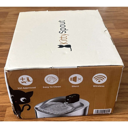 KittySpout 4L Stainless Steel Pet Water Fountain Silent Wireless Motion Sensor