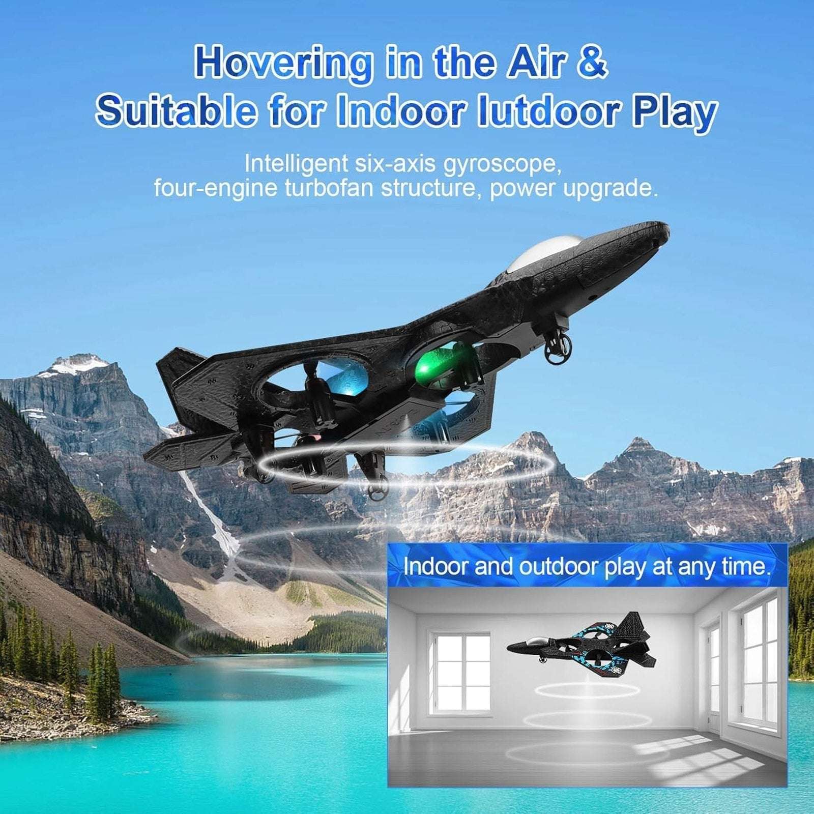F-22 Raptor Drone2.4GHz RC Remote Control Stunt Plane Easy to Fly L0712 14YRS +