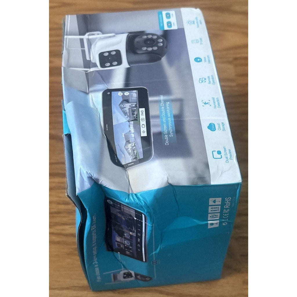 6MP WiFi Camera Outdoor Dual Screen Auto Tracking, Night Vision, 2-Way Intercom
