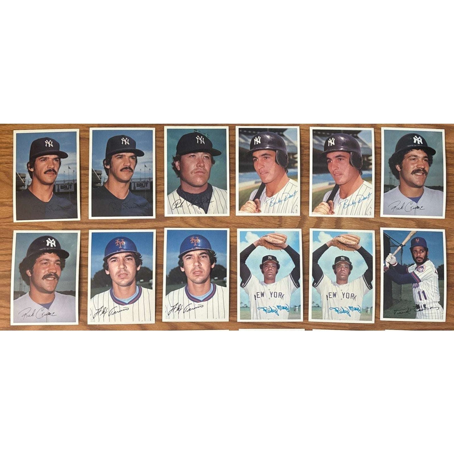 Lot Of 34 1981 Topps Baseball GIANT PHOTO CARDS Home Team NY Yankees / Mets