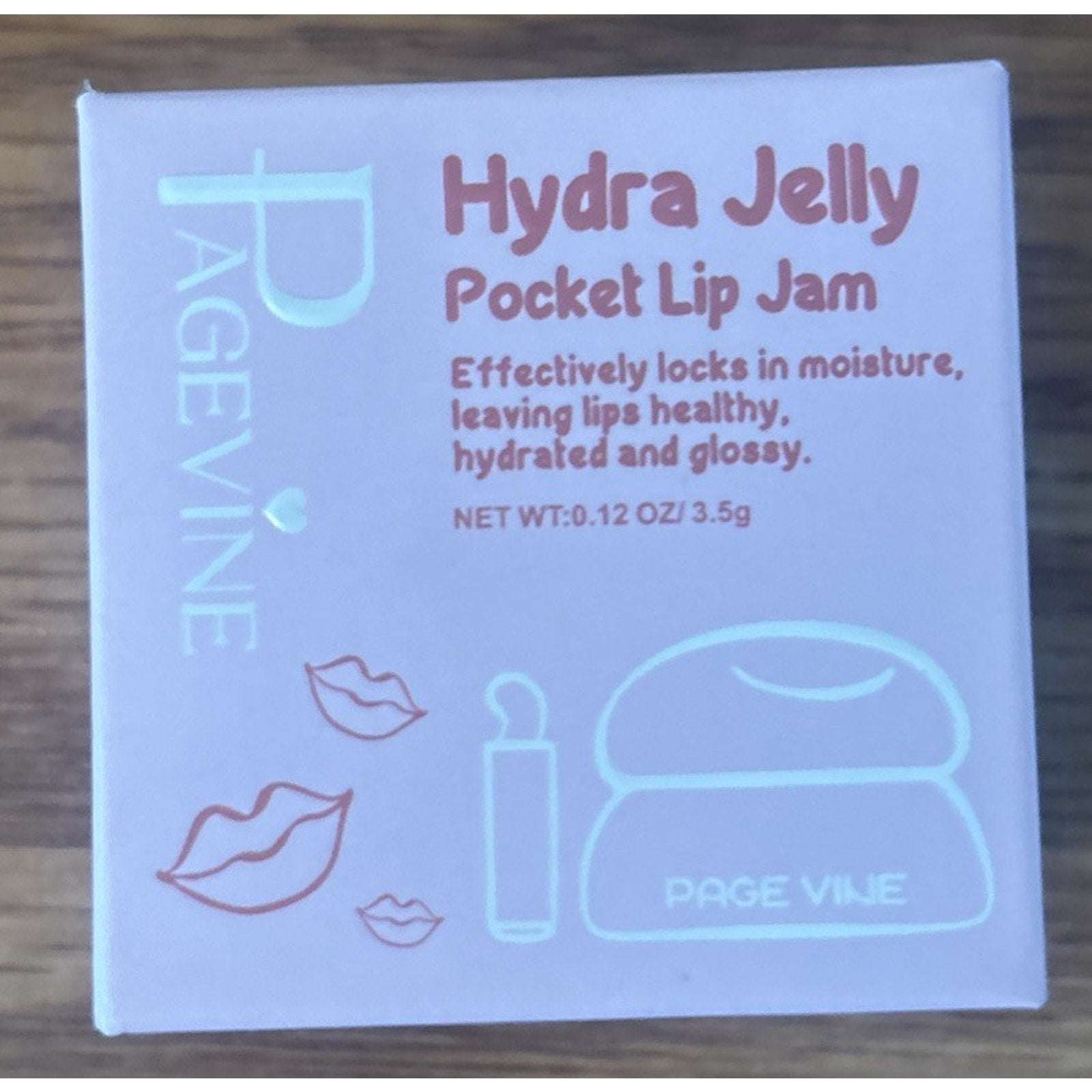 PageVine Hydra Jelly Pocket Lip Jam GUAVA GLOW Lip Gloss w/ Built in Applicator