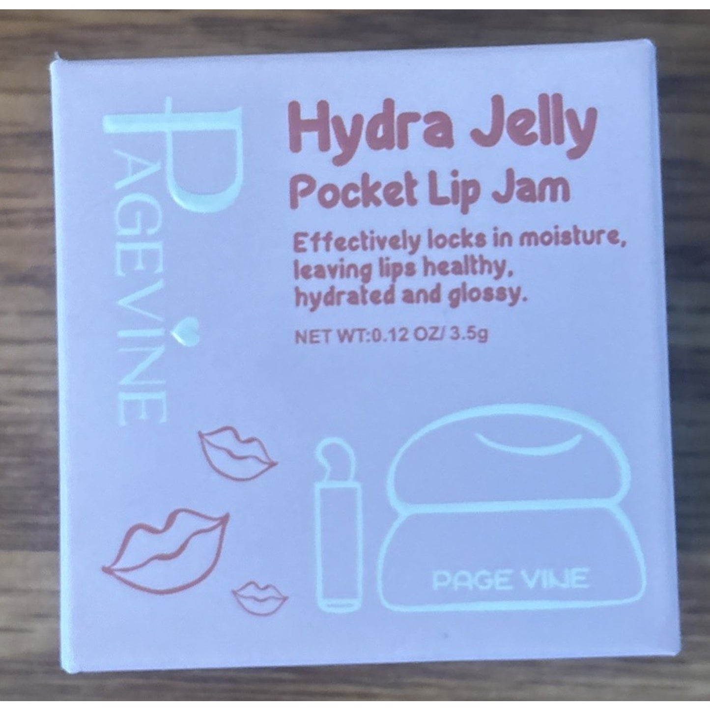 PageVine Hydra Jelly Pocket Lip Jam GUAVA GLOW Lip Gloss w/ Built in Applicator