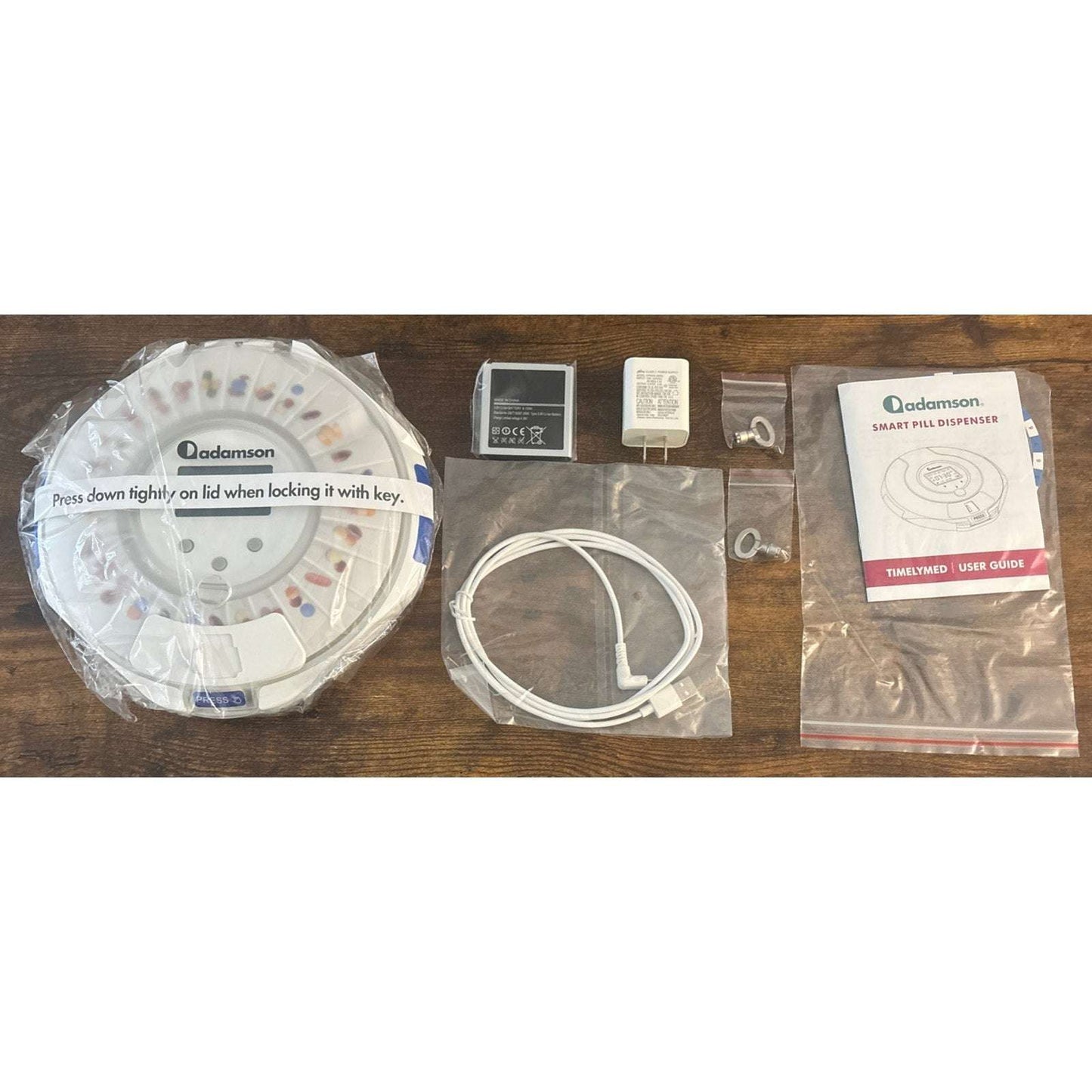 Adamson TimelyMed Smart Pill Dispenser Machine w/ Alarm, WiFi App, Lock (NEW)