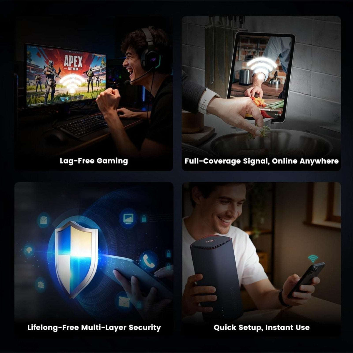 H3C Magic BX54 AX5400 5400Mbps Dual-Band Gigabit Wi-Fi 6 Router 4K QAM Qualcomm
