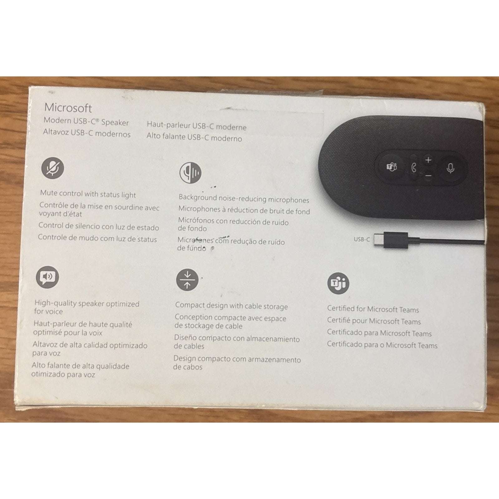 Microsoft - Modern USB-C Speaker 2- Way Compact Stereo Speaker, Call Controls