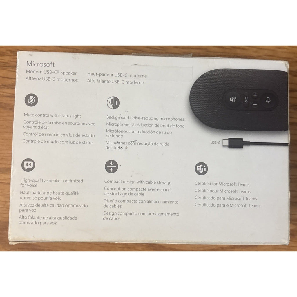 Microsoft - Modern USB-C Speaker 2- Way Compact Stereo Speaker, Call Controls