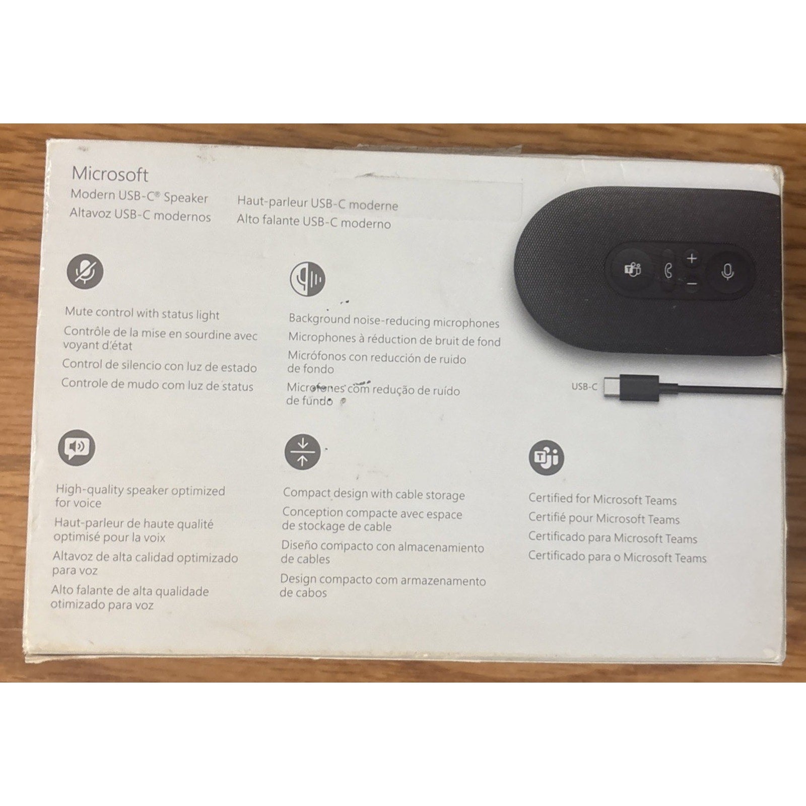 Microsoft - Modern USB-C Speaker 2- Way Compact Stereo Speaker, Call Controls
