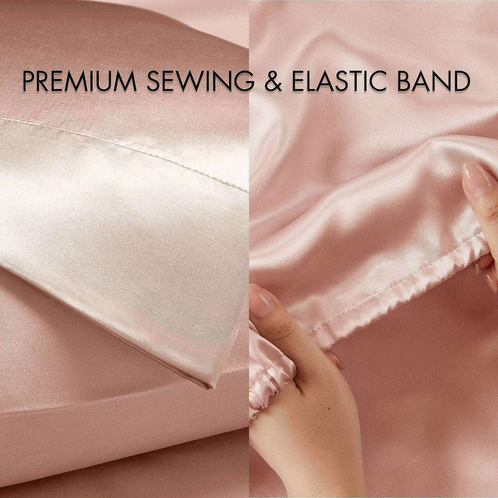 Madison Park 6PC Satin Cal King Sheet Set in Blush Pink GREAT for Skin & Hair