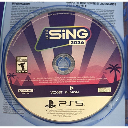PS5 Lets Sing 2026 + 2 Mics for Playstation 5 Video Game - New Open Box Bundle