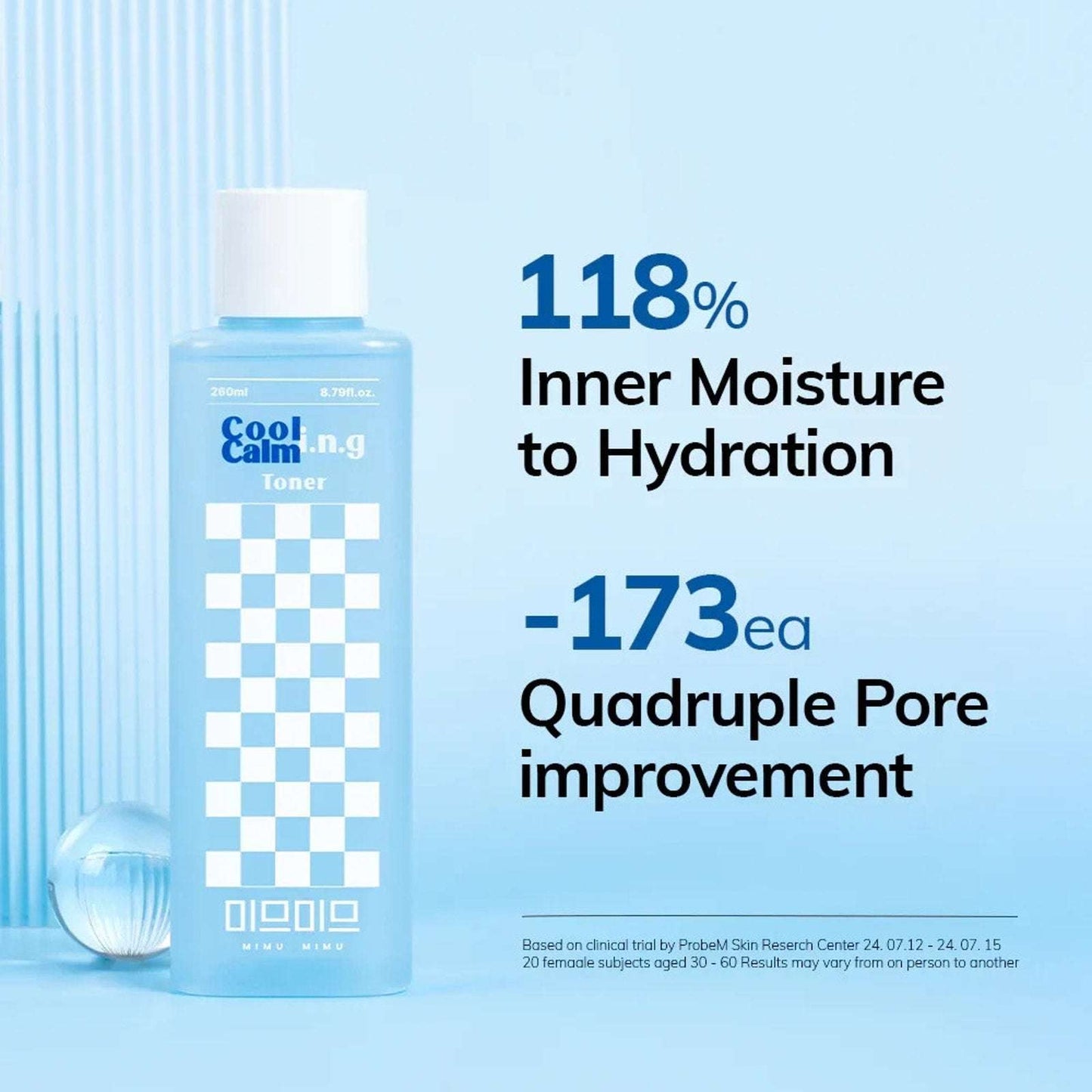 2Pk MIMU MIMU Cooling Calming Toner 10x HA Moisturizes Tighten Pores Sensitive