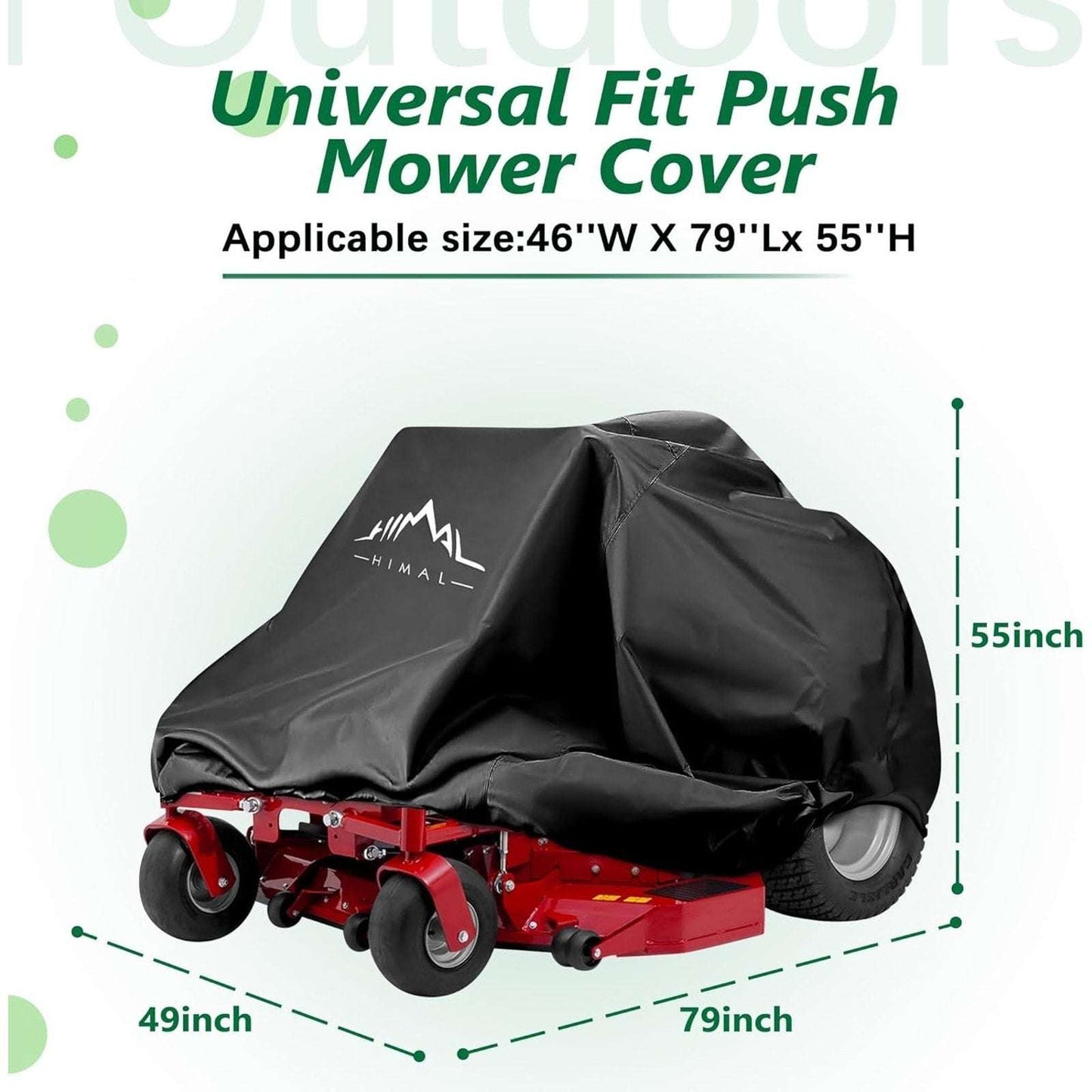 Himal Universal Zero Turn Mower Cover, Heavy Duty Waterproof Up to 60" Deck UV P