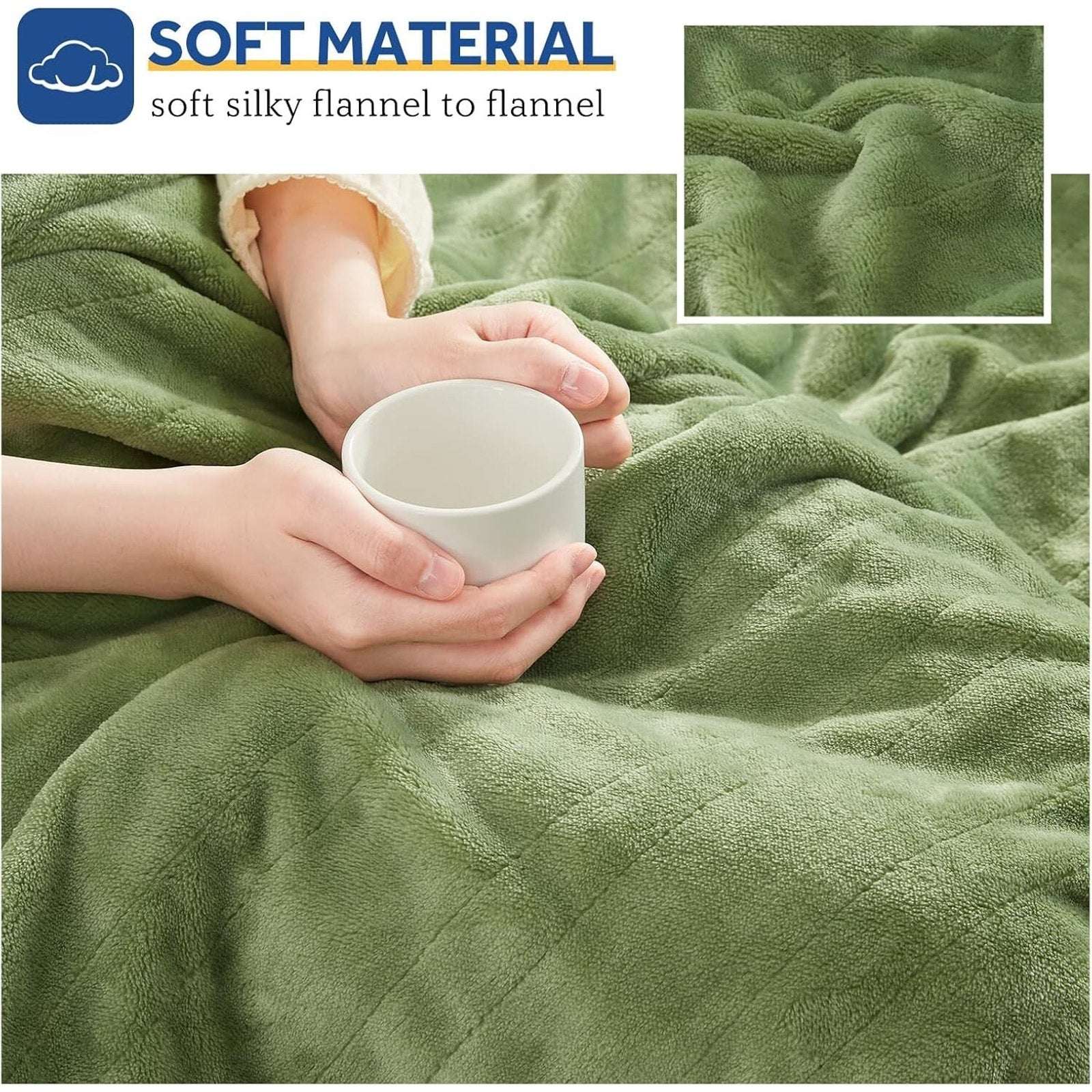 SEALY Electric Heating Blanket Soft Silky Flannel 6 Heat Settings, Auto Shut OFF
