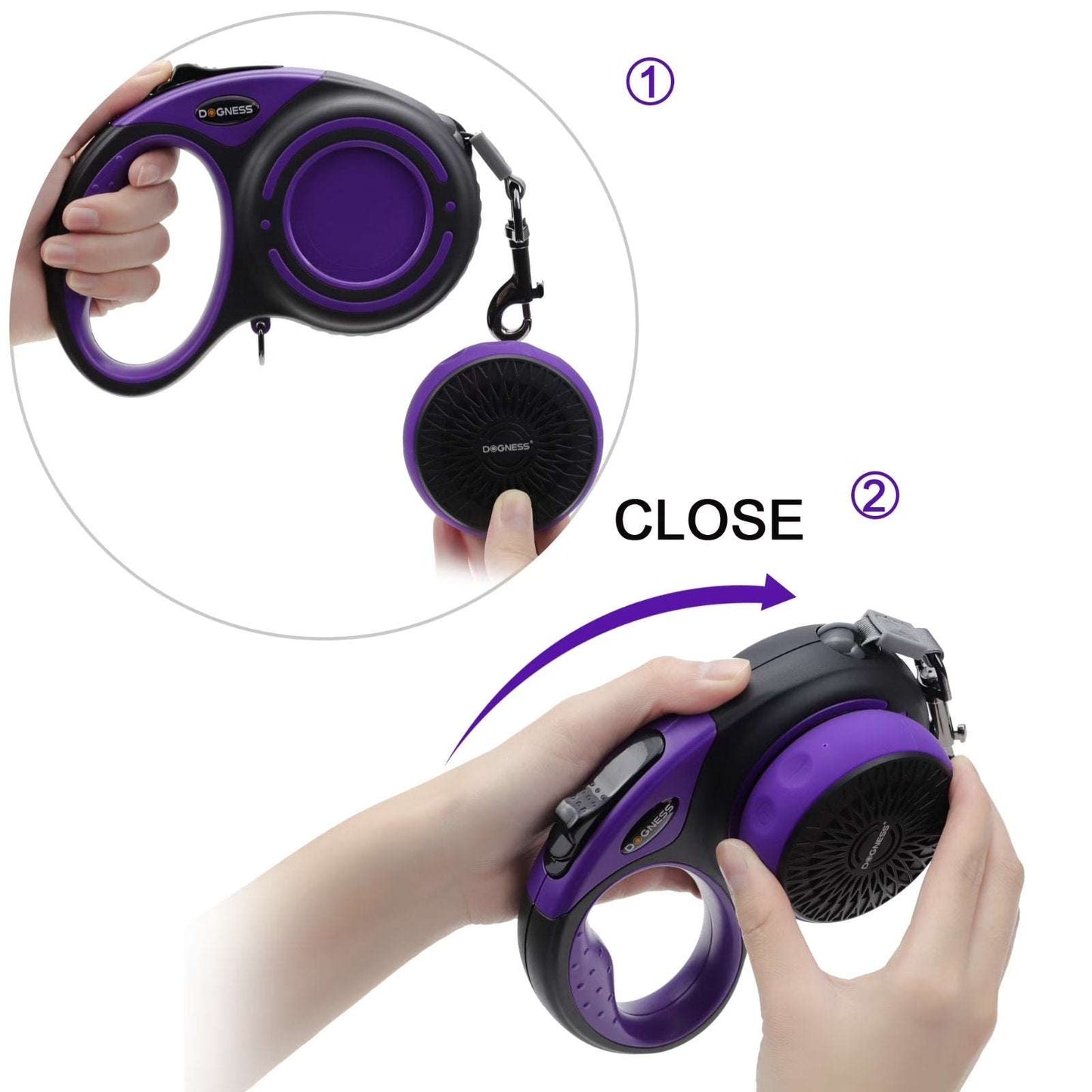 Smart Retractable Dog Leash Set w/ LED Light, Bluetooth Speaker, Bag Dispenser