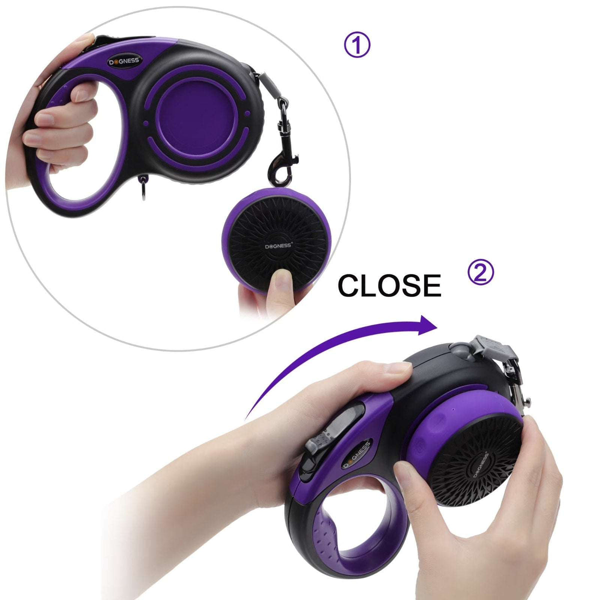 Smart Retractable Dog Leash Set w/ LED Light, Bluetooth Speaker, Bag Dispenser