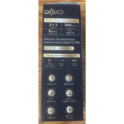 OiSAO Electric Water Flosser & Toothbrush Combo w/ Replacement Heads & Charging
