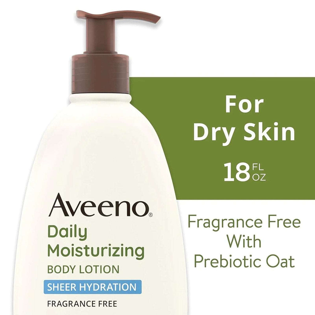 4 Pack Aveeno Daily Moisturizing Body Lotion Sheer Hydration 18 fl oz w/ Pump