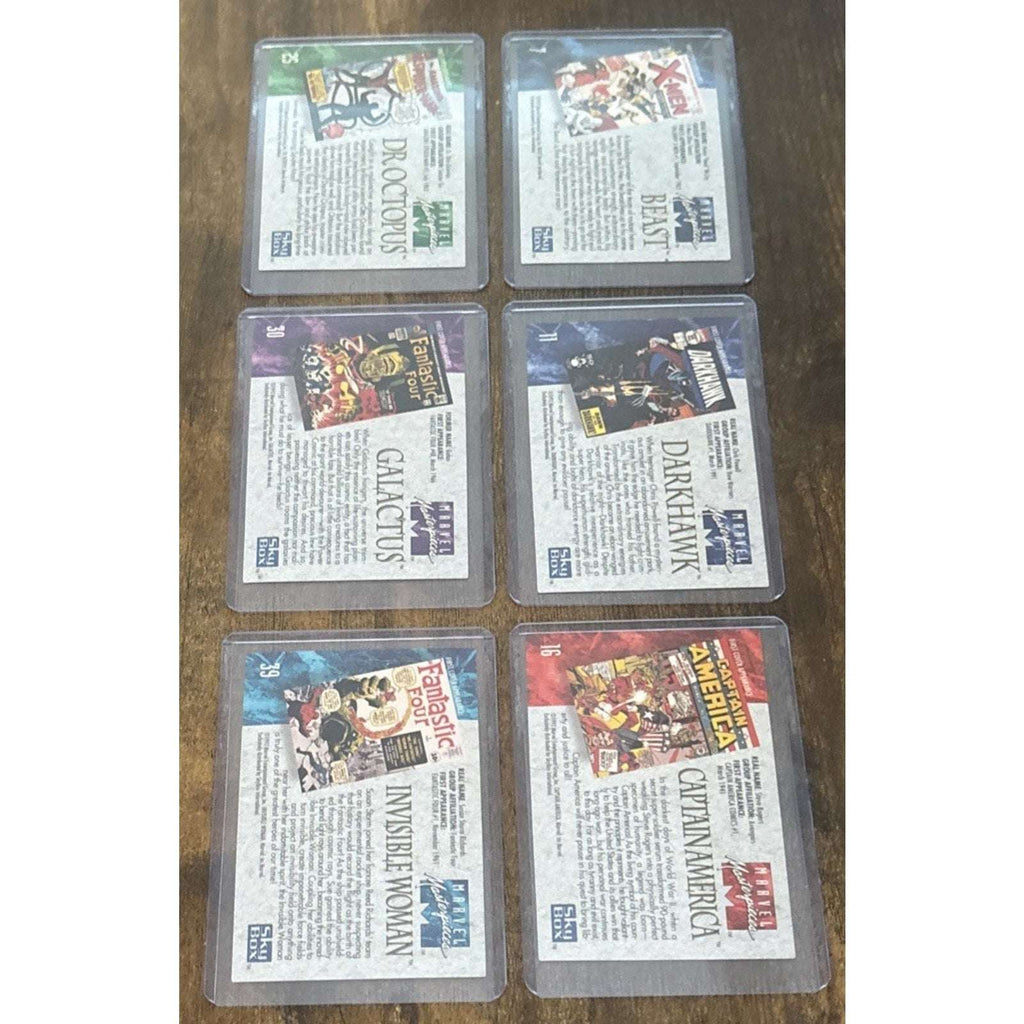 1992 Skybox Marvel Masterpieces 6 card lot 7, 11, 16, 25, 30 & 39 Captain America