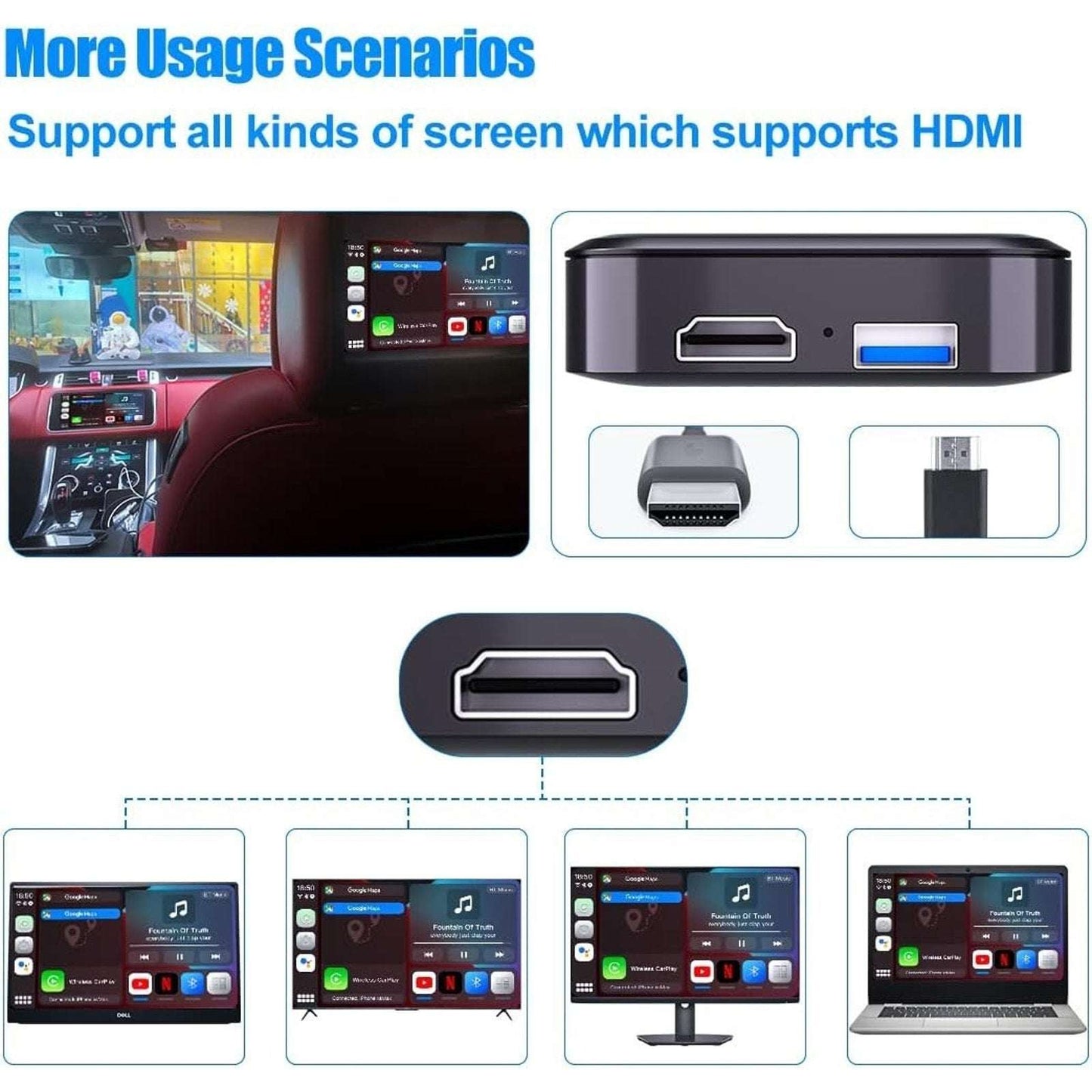 MMB PLUS 3rd Multimedia Wireless CarPlay Android 11 AI Video Box 4+64GB HDMI Out