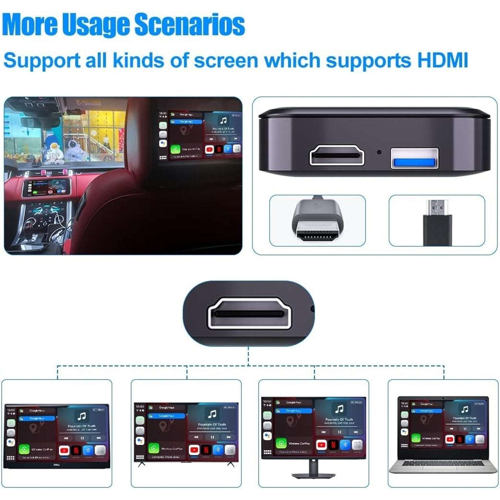 MMB PLUS 3rd Multimedia Wireless CarPlay Android 11 AI Video Box 4+64GB HDMI Out