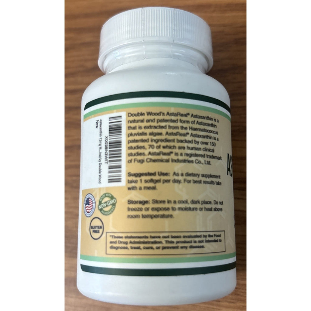 Astaxanthin Astareal 12Mg Max Strength, Natural, Made in the USA by Double Wood