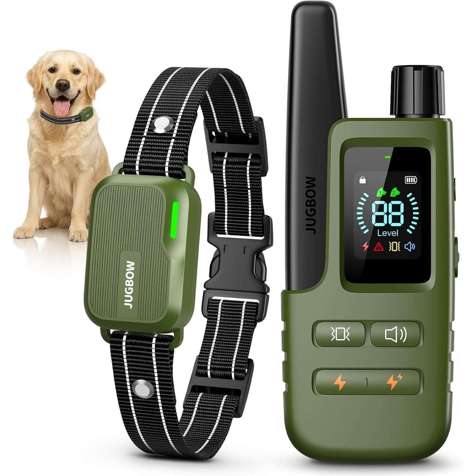 Jugbow Dog Shock Training Collar 4500FT w Remote, Waterproof, 10-120lbs, 4 Modes