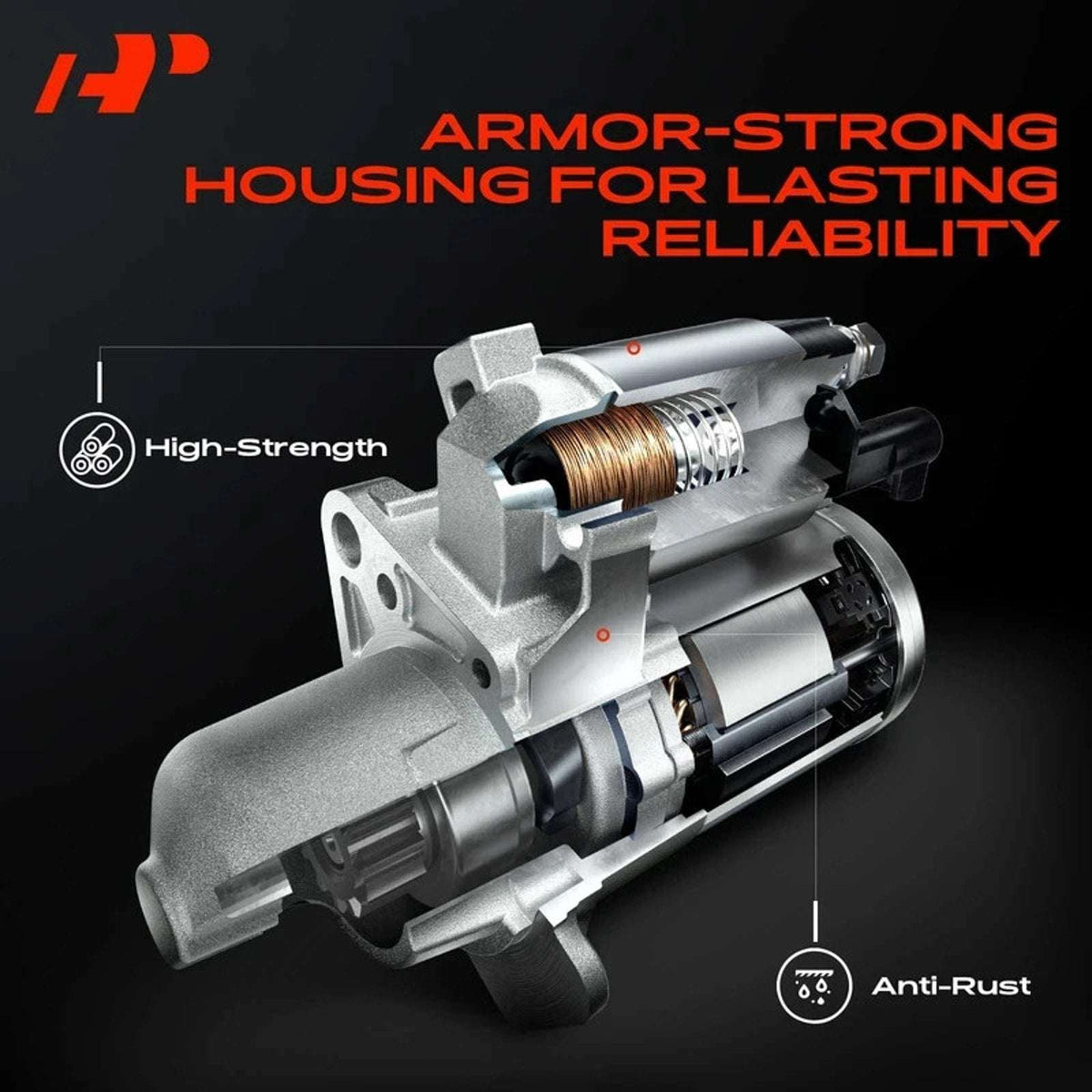 Starter for V6 3.5L 14-19 Nissan Altima Maxima Quest Infiniti QX60 1.7KW CCW 13T