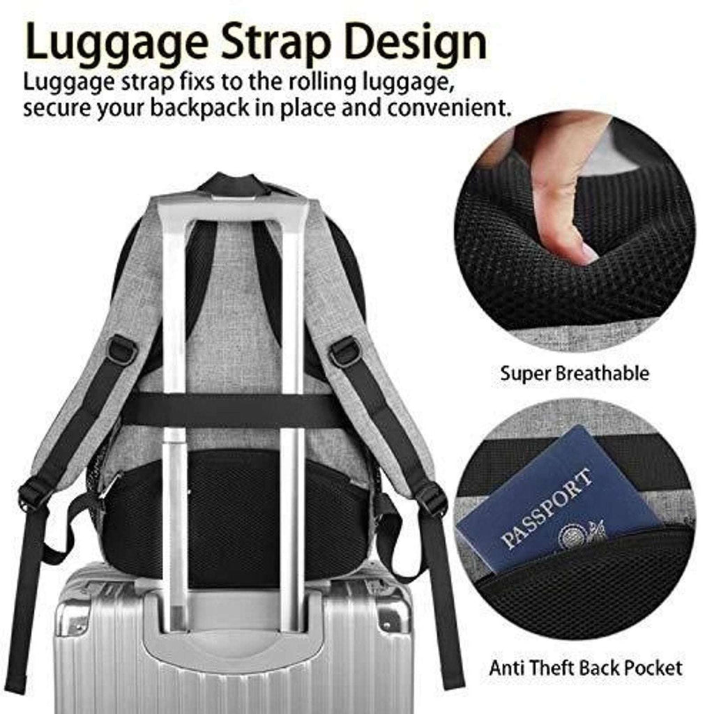 MATEIN 18.5 Inch Laptop TSA Approved Backpack, Extra Large Gray/Black w USB Port