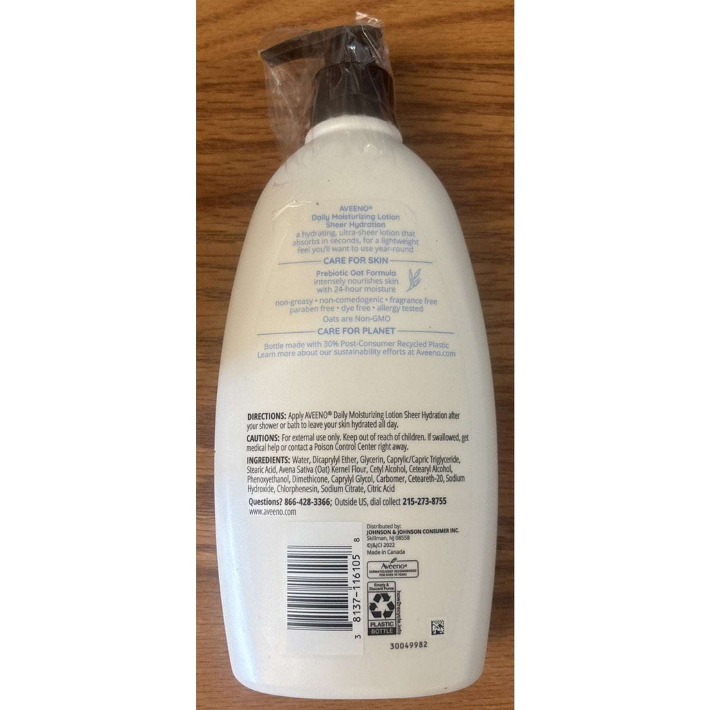4 Pack Aveeno Daily Moisturizing Body Lotion Sheer Hydration 18 fl oz w/ Pump
