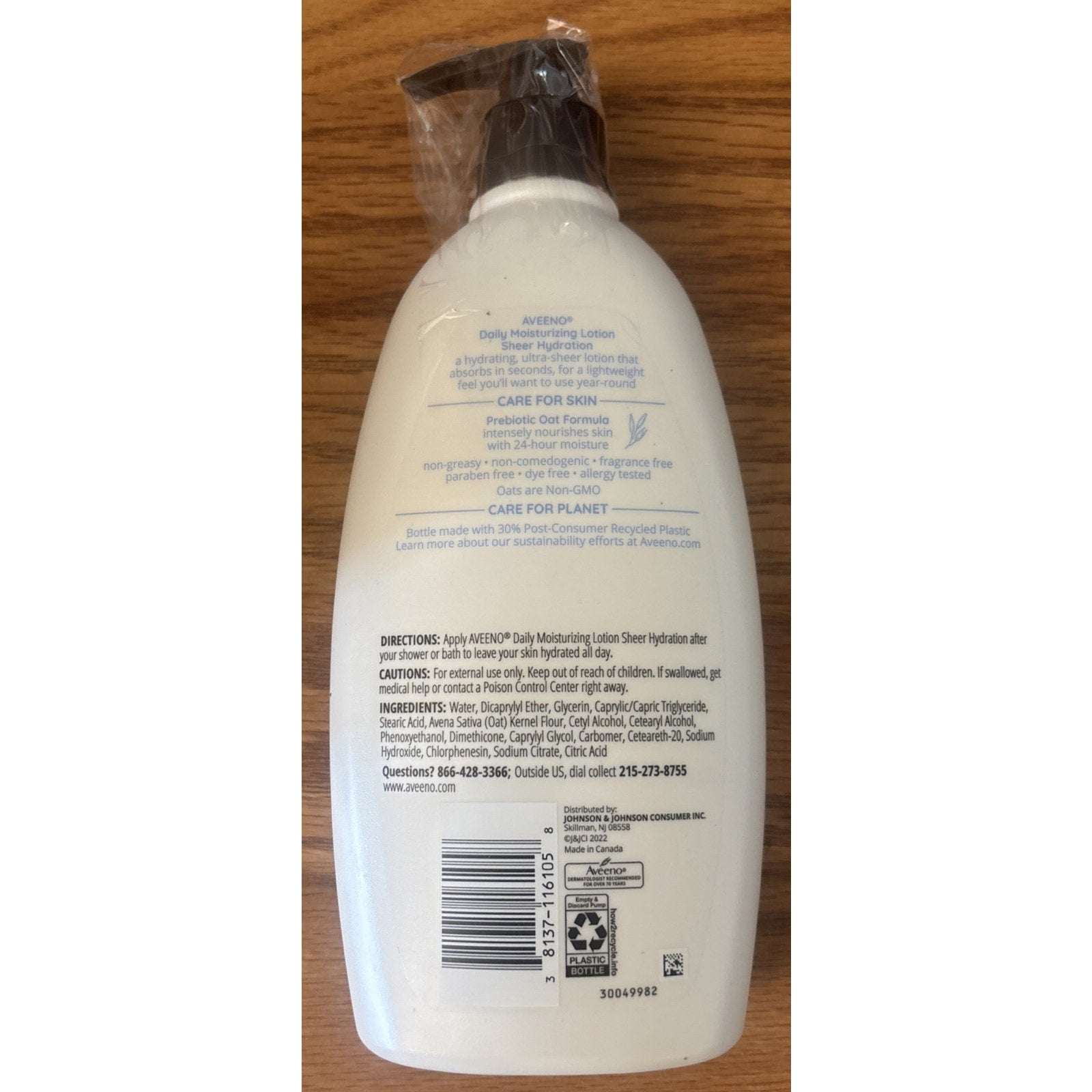 4 Pack Aveeno Daily Moisturizing Body Lotion Sheer Hydration 18 fl oz w/ Pump