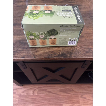 9 Herb Indoor Window Garden Kit Dill Basil Chives Thyme Sage Parsley Cilantro ++