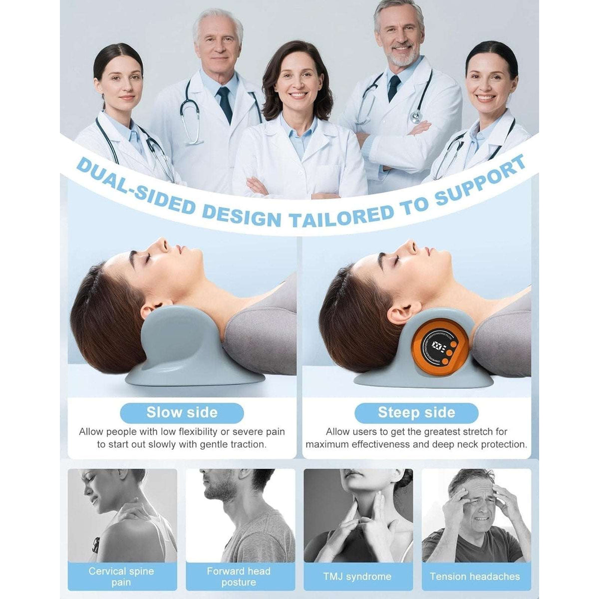 Upgraded Neck Shoulder Massager Device with Heat, Pulse & Vibration Rechargeable