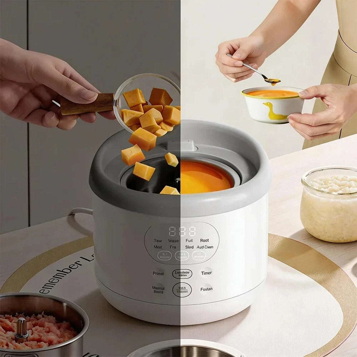 NEW Bear NutriEase All Stage Stainless Steel Baby Food Maker Steamer and Blender