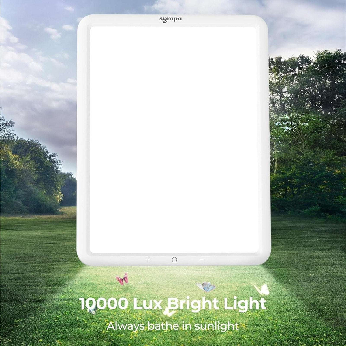 LED Light Therapy Lamp UV-Free 10000 Lux w Memory, Timer & Adjustable Brightness