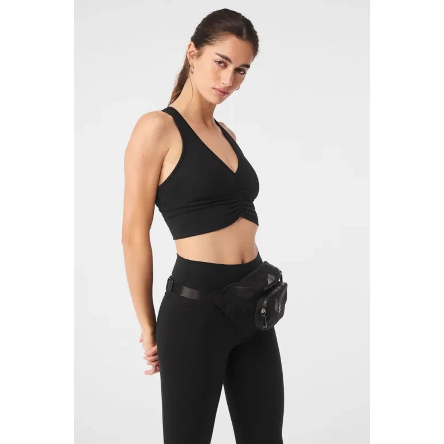 Alo Yoga Black Sheer Mesh Fanny Pack Belt Bag Crossbody