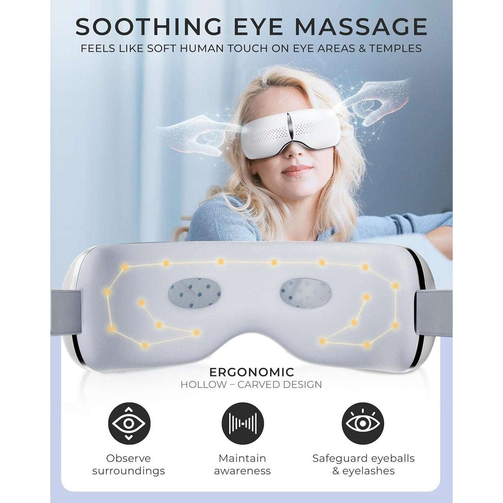 HealTek LuminEYE Massager w Compression, Heat & Bluetooth Music Migraine Relief