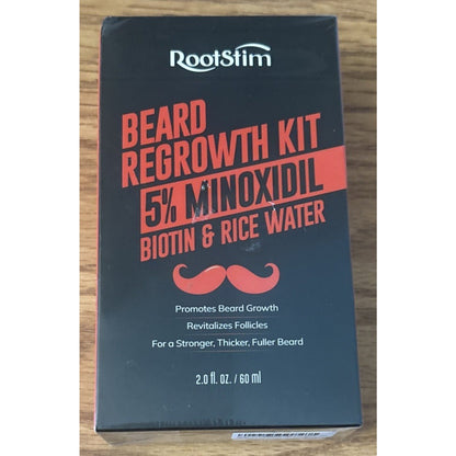 RootStim 5% Minoxidil Beard Regrowth Serum Spray for Men w/ Biotin & Rice Water