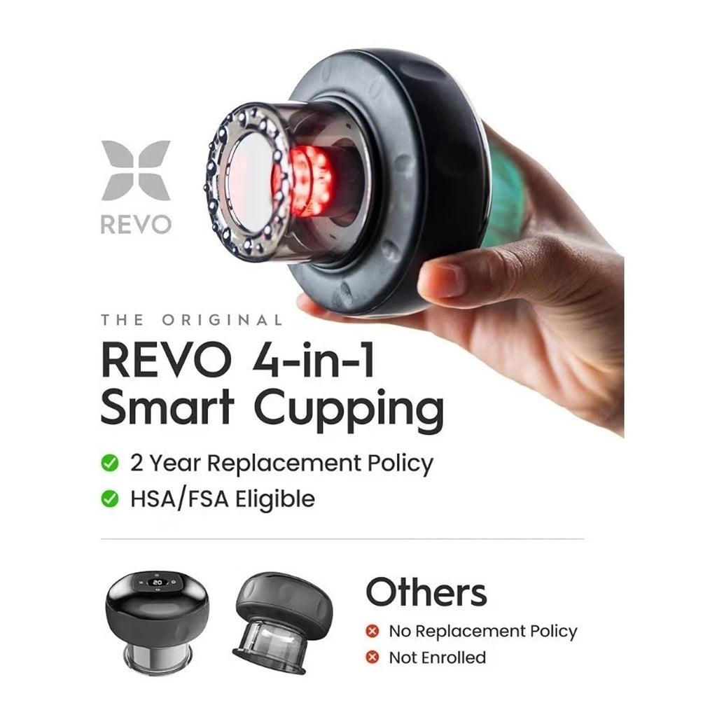 REVO Smart Cup The Original 4-in-1 Red Light Cupping Therapy Massager w Heat NEW