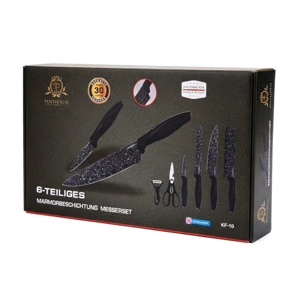 Swiss Culinary Knife Set Penthouse KF-10 Marble Coated Antibacterial 6 Piece Set