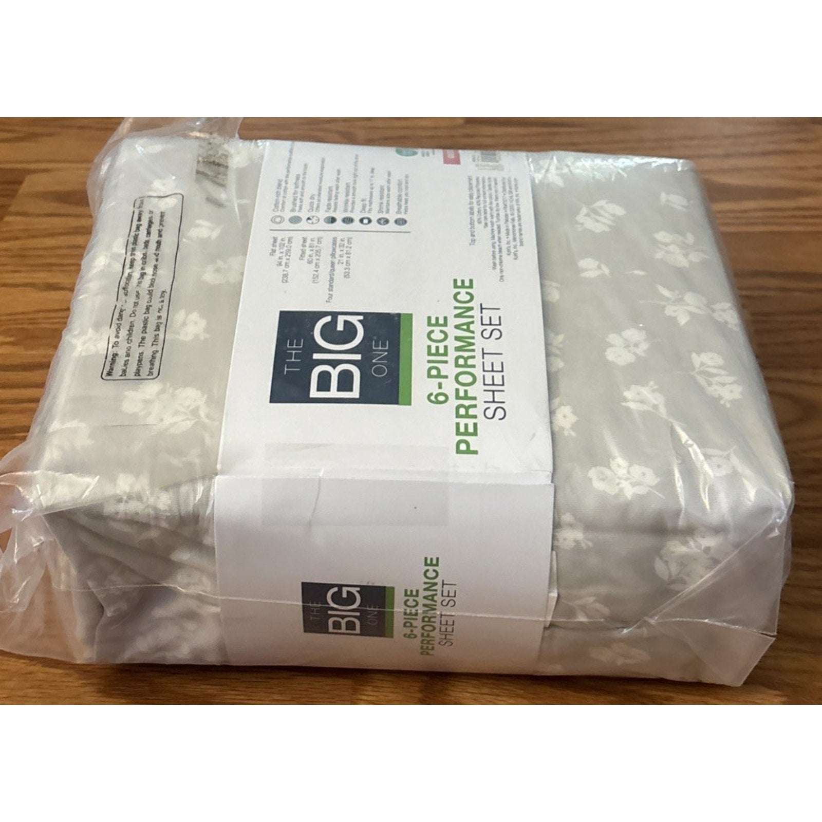 THE BIG ONE Performance Brushed Cotton Deep Fit 6PC Sheet Set Floral Queen