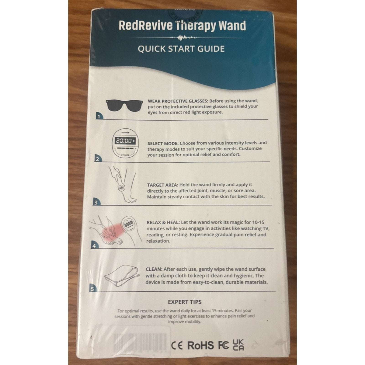 Norelie RedRevive Cold Laser Therapy Wand, Stand & Conductive Gel Bundle Set NEW