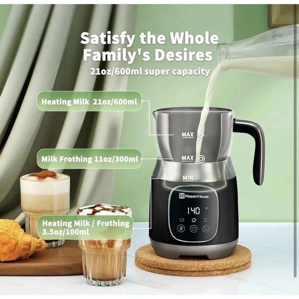 Maestri House DualFro 600 Milk Steamer Frother w Variable Temp & Froth Thickness