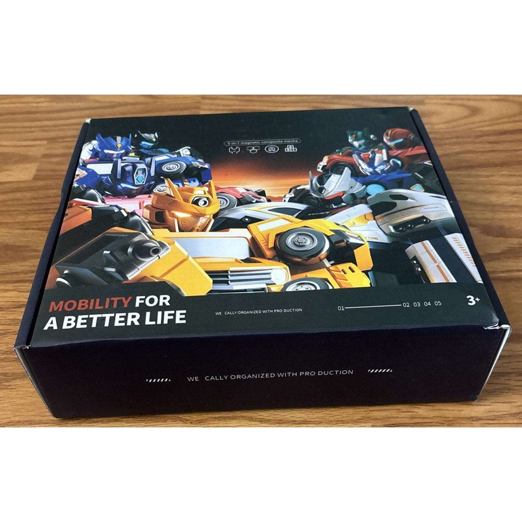 5-in-1 Magnetic Transforming Police Trucks Cars Robot Toys Easy DIY STEM