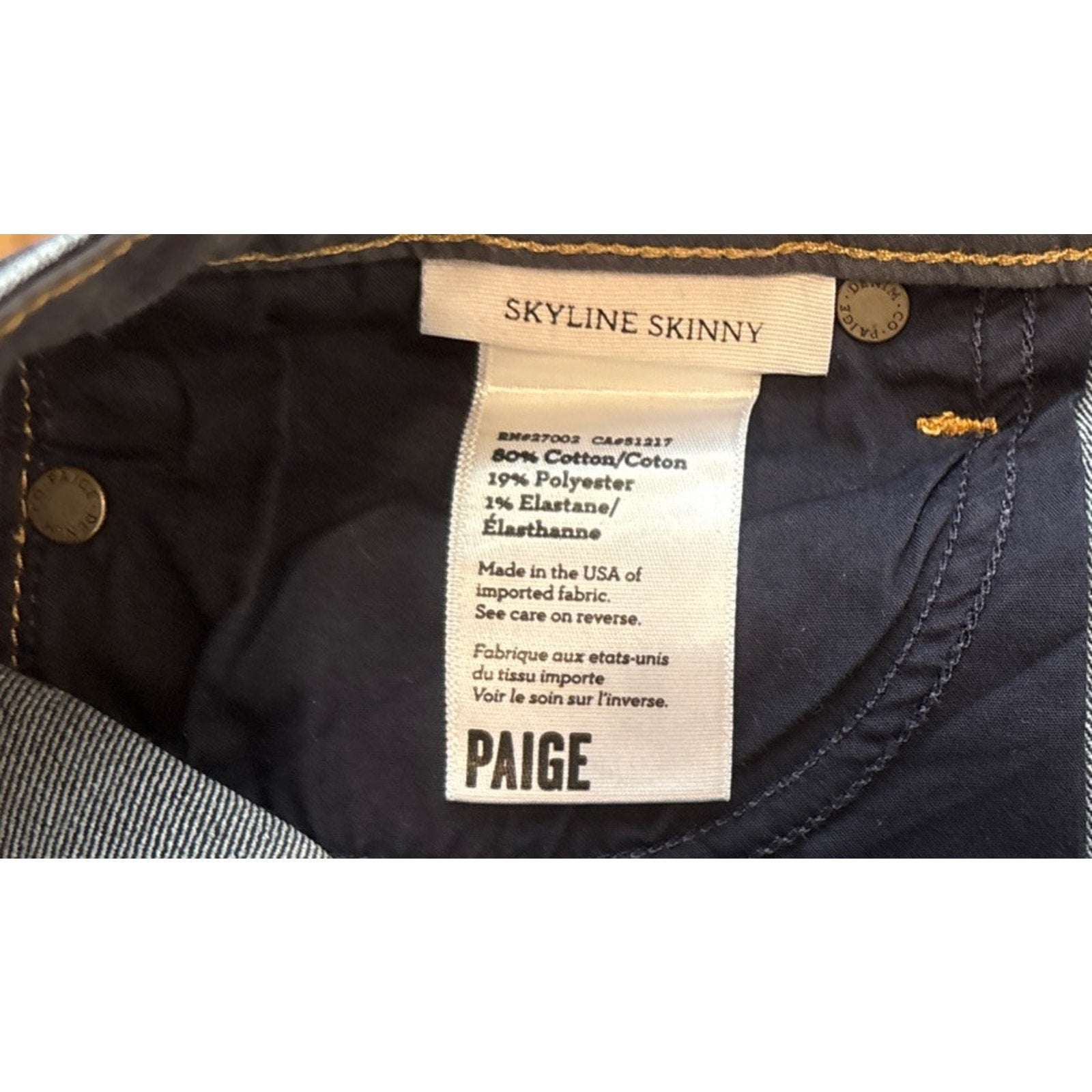 PAIGE SKYLINE Skinny Leg Stretch Cropped Ankle Denim Blue Jeans Size 28