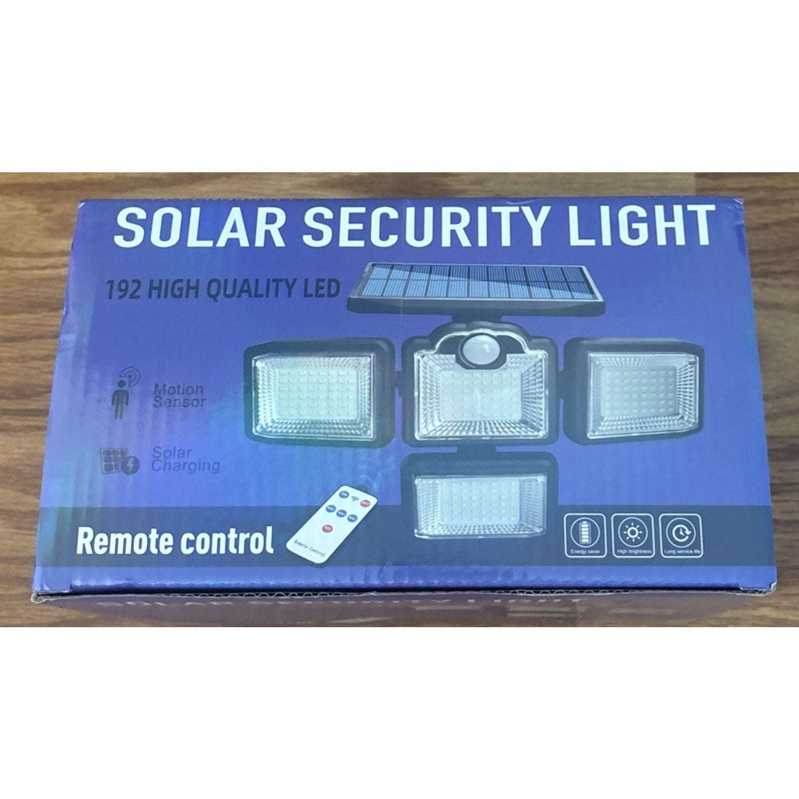 Solar Powered Motion Sensor LED Lights Outdoor 4 Head Adjustable Angle w/ Remote