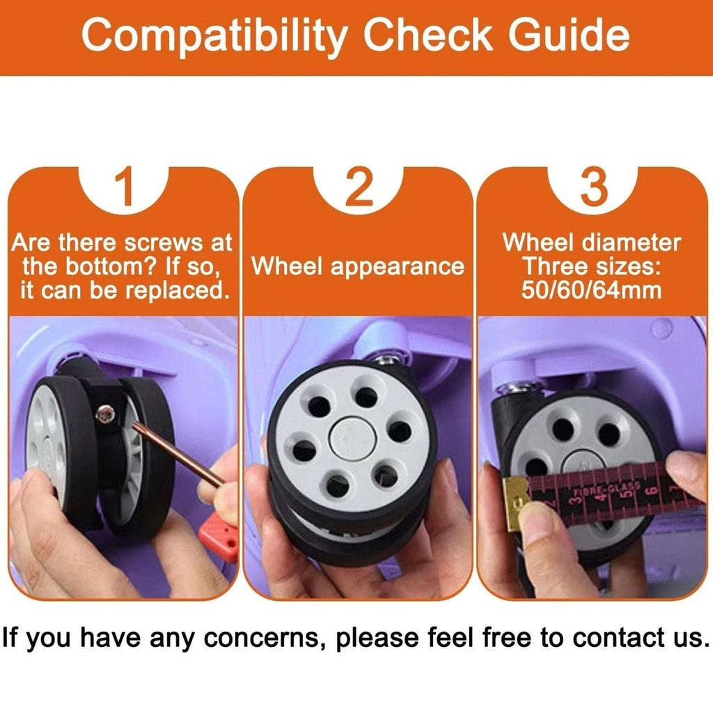 Wheels for Rimowa Trunk, 2 Pack Replacement Kit for Luggage(50mm-Black-Sector)