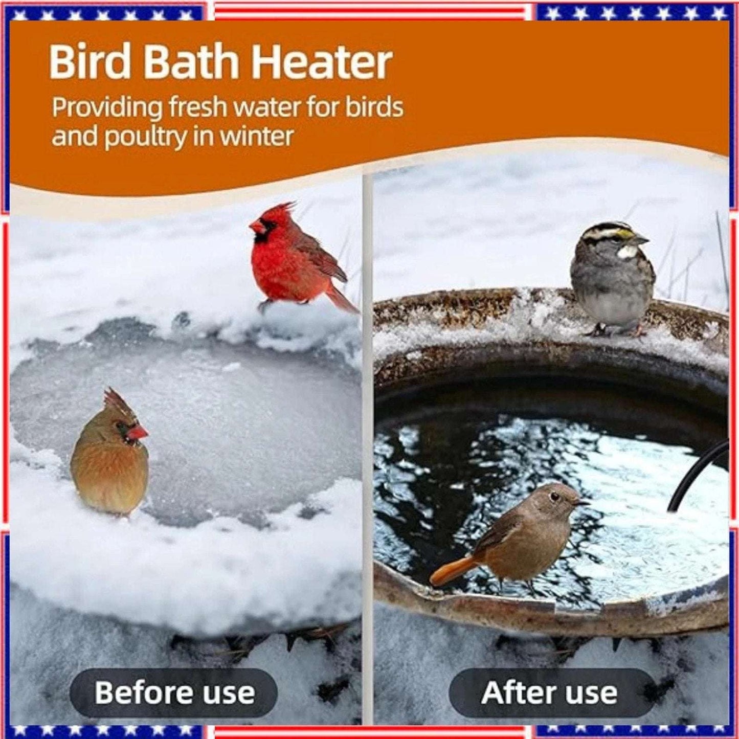 500W Utility De-Icer Submergible Chicken Water Heater for Farm Livestock Cast