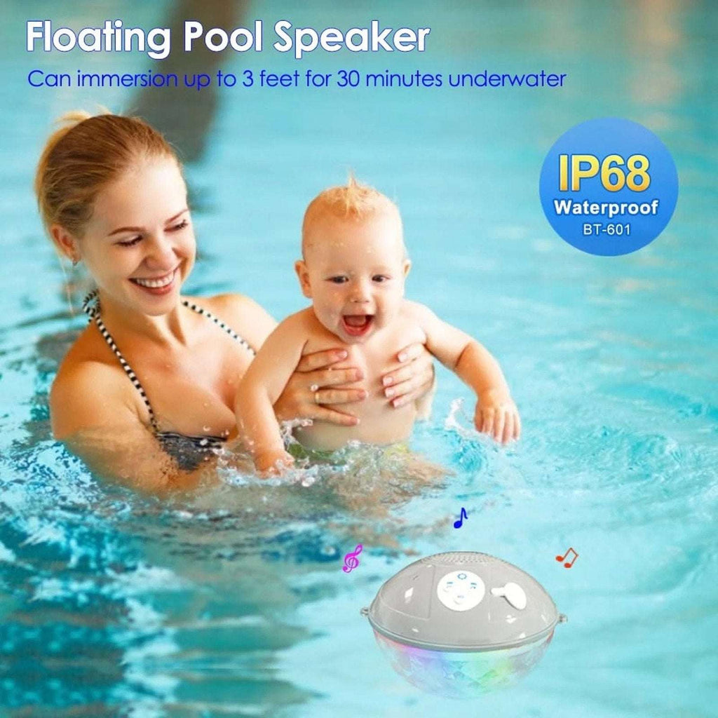 Waterproof Floating Bluetooth Pool Speaker with Colorful Underwater LED Lights