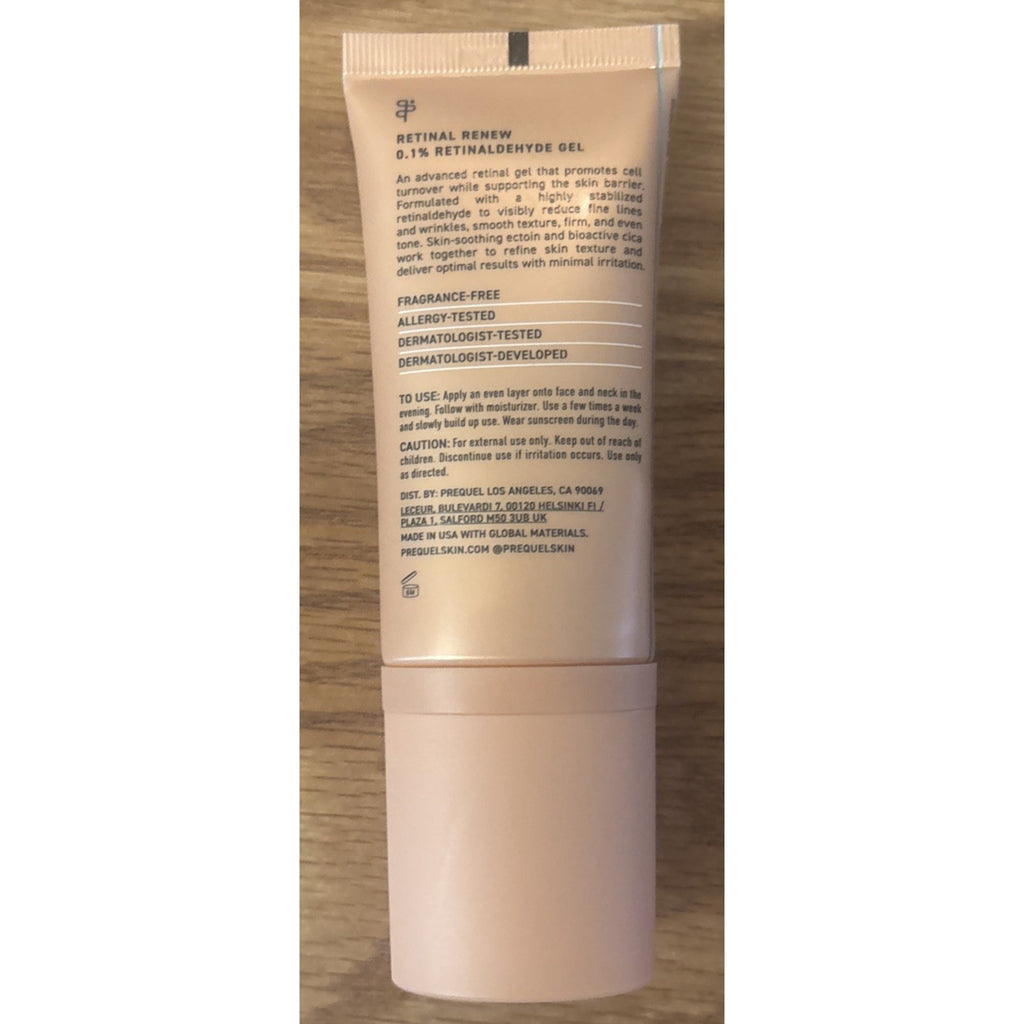Prequel Skin Retinal Renew – 0.1% Retinaldehyde Gel with Ectoin, Cica & Jojoba