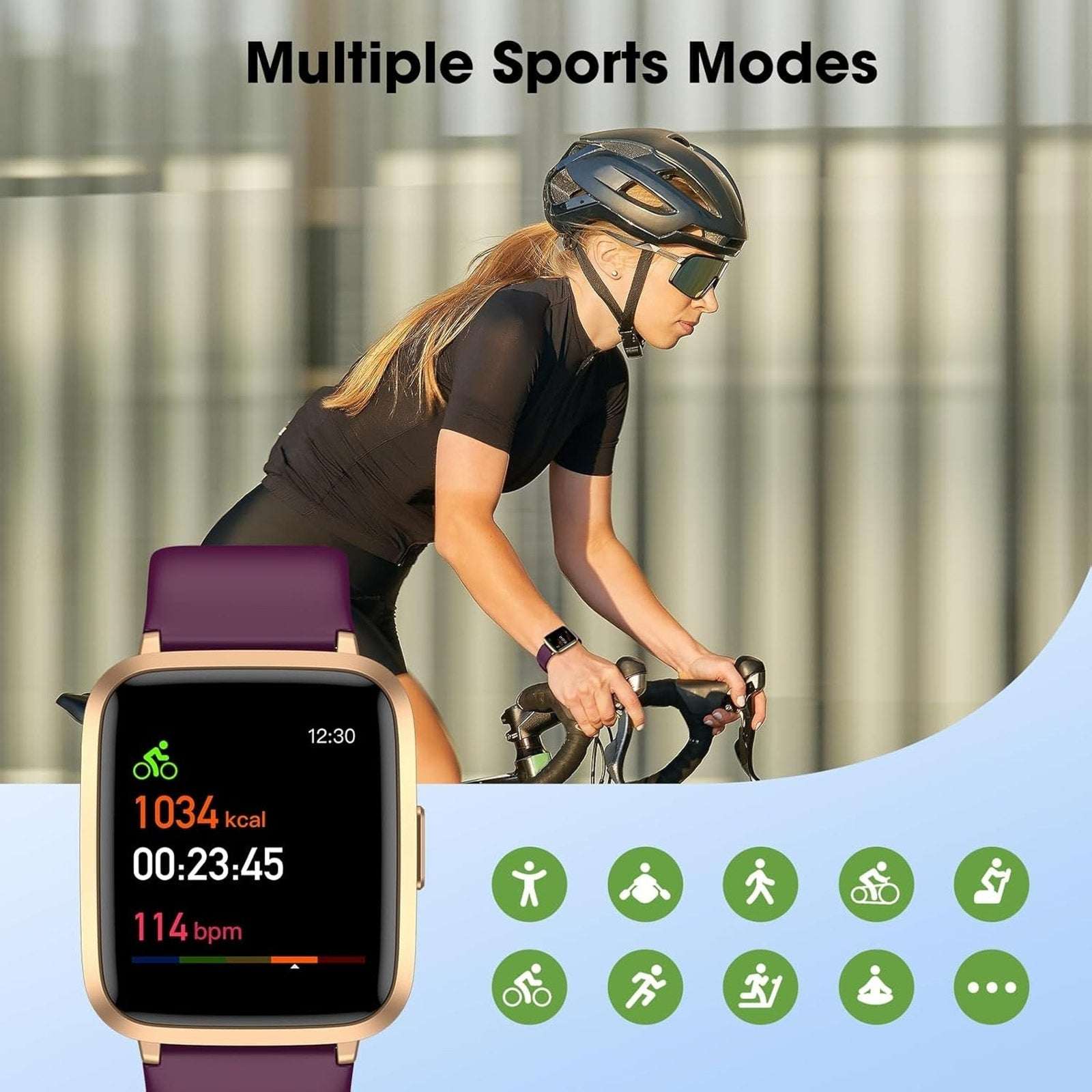 IW1 LITE Smart Watch Waterproof Fitness, Sleep, Activity & Health Tracker Purple